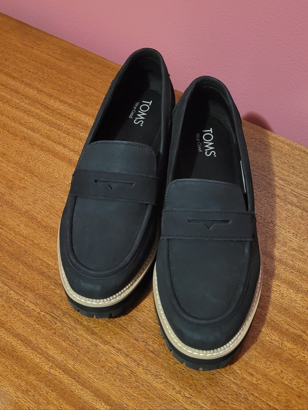 Toms Cara Leather Penny Loafer 10 WIDE